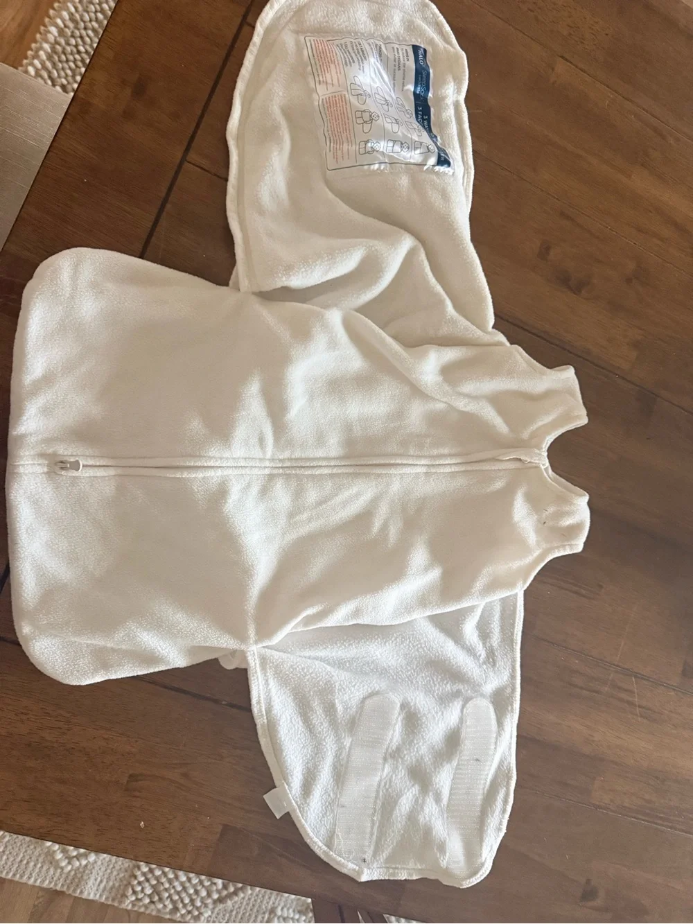 Halo White Fleece Infant Sleep Sack with Front Zipper